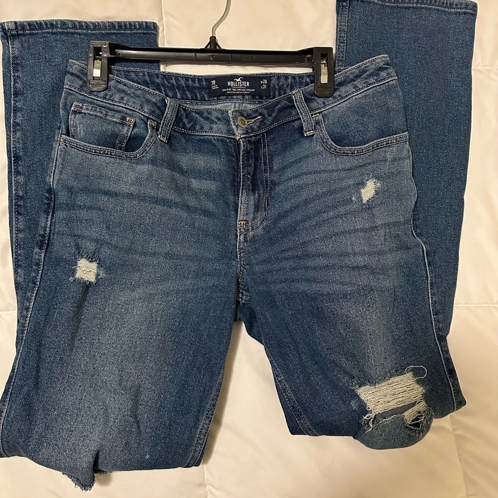 Hollister vintage denim High rise distressed jeans